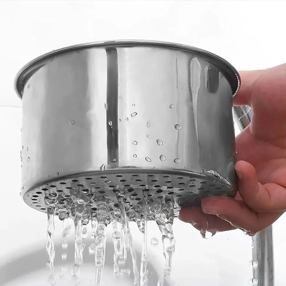 Stainless Steel Kitchen Swan Sink Strainer Basket Hanging Waste Drain Filter Basket Fruit Vegetable Drainer Sponge Rack Storage